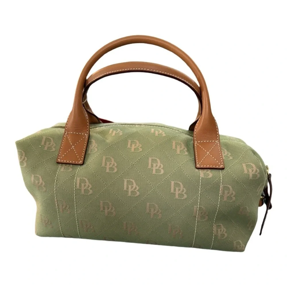 Dooney & Bourke Vintage Y2K Small Duffle Bag Green Canvas Logo NWT